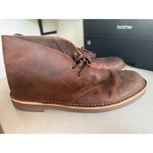 Clarks Chukka Desert Boots Brown Leather Men's 9.5 Great condition!